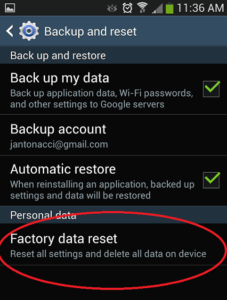 factory data reset 