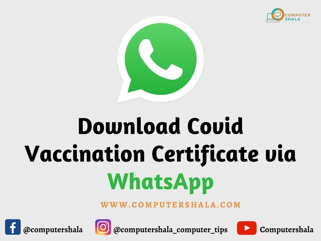 Covid Vaccination Certificate via WhatsApp