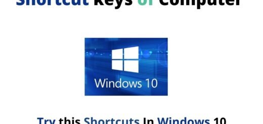 Shortcut keys of Computer