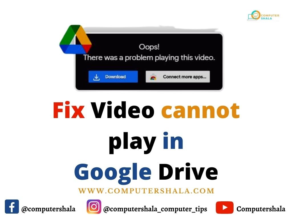 Video Cannot be Played in google drive