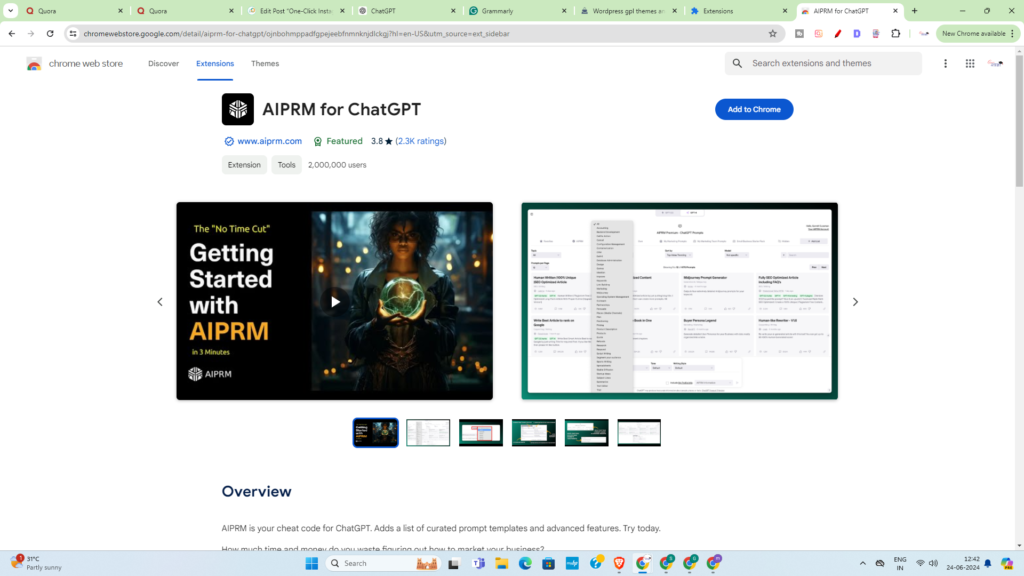 AIPRM Chrome extension